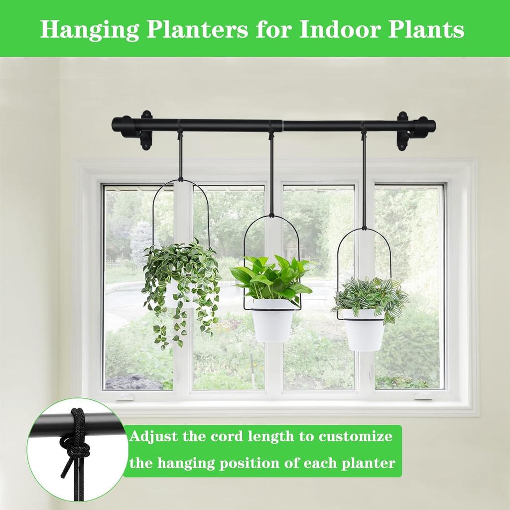 DOUBFIVSY Hanging Planters for Indoor Plants Plant Hanger, Adjustable Hanging Window Planter Hanging Wall Planter for Garden, 25in Plant Shelves