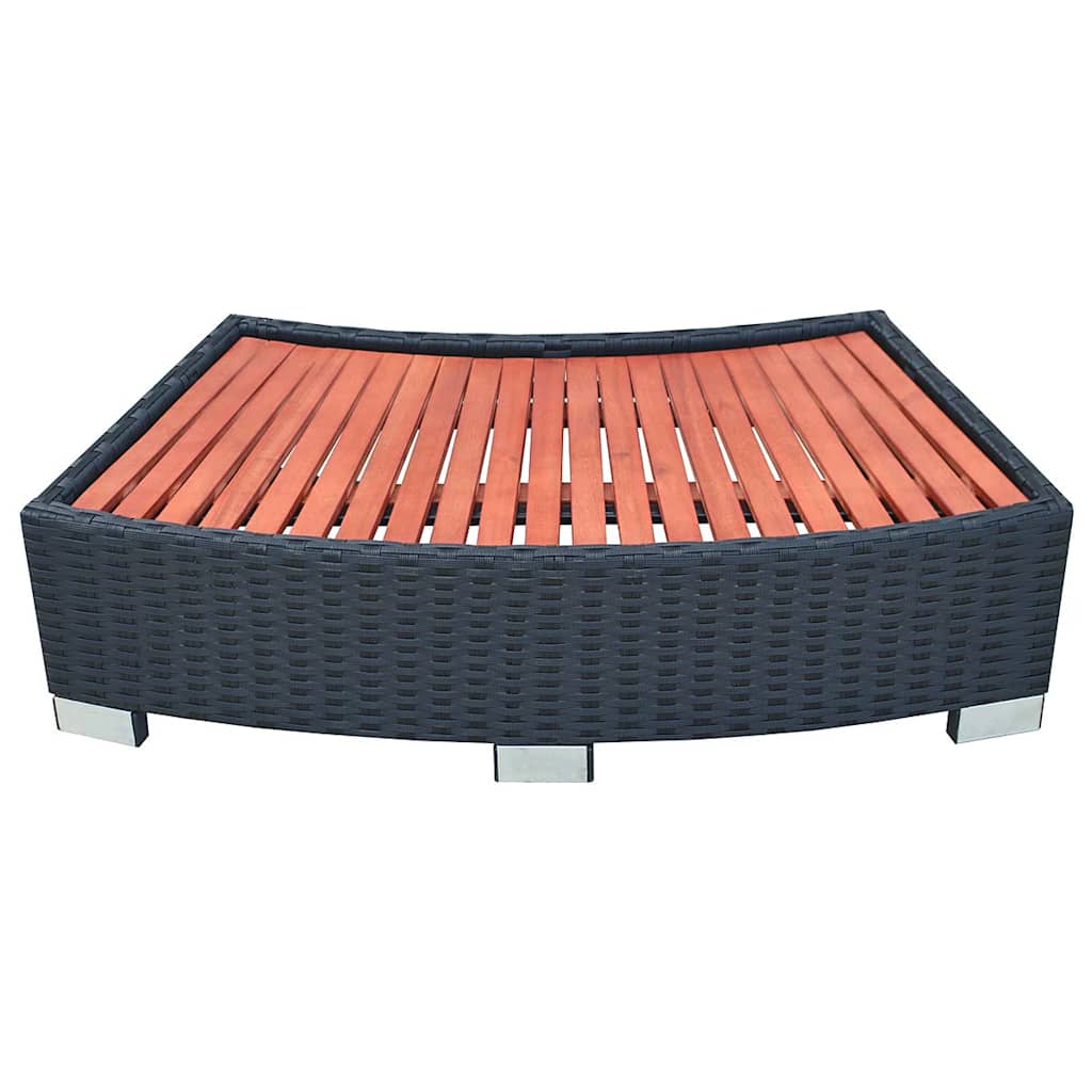 vidaXL Spa-Einstiegsstufe Poly Rattan 92×45×25 cm Schwarz