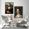 Zestaw dwóch plakatów mona lisa kwiaty