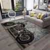 3D Retro Motorcycle Vintage Carpet Rug for Home Living Room Bedroom Playroom Sofa Doormat Decor,Kid Area Rug Non-slip Floor Mat