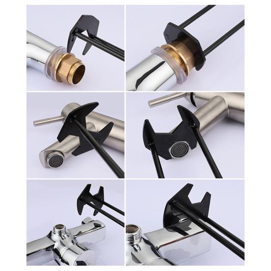 Multifunctional Sink Wrench 360-Degree Rotation Faucet Installation Under Sink Repair Kitchen Bathroom Wrench Plumbing Tool