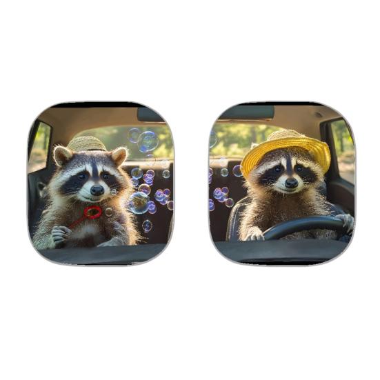 2Pcs Animal Print Car Sun Shade High-Density Aluminum Foil Windshield Sunshade Blocks UV Rays Sun Visor All-Season Protection Vehicle Sun Protector