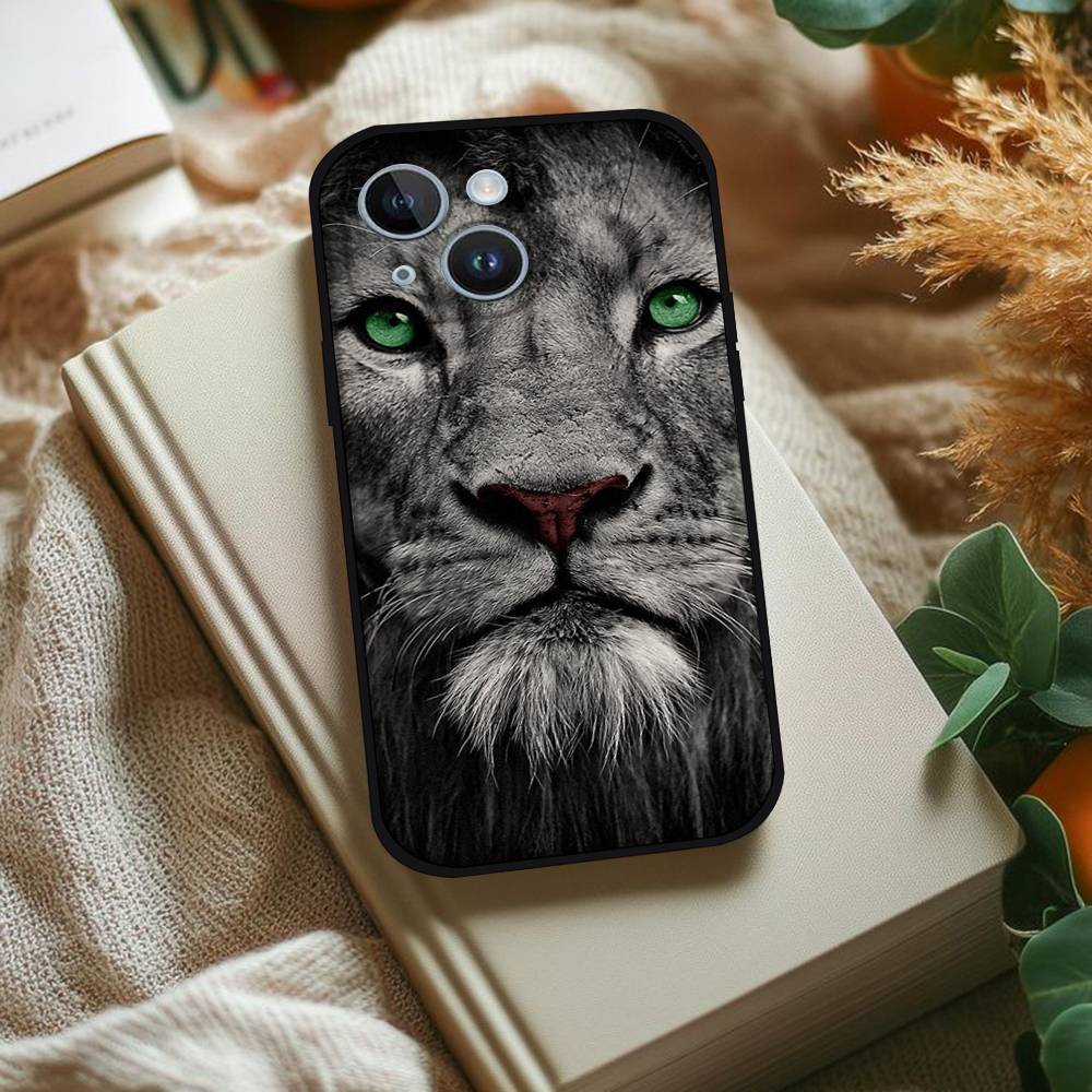 

Wolf Lion Tiger Animal Phone Case For IPhone 1716 15 14 13 Pro Max 11 12 Mini X Xs XR Black Silicone Cover iPhone15PROMAX