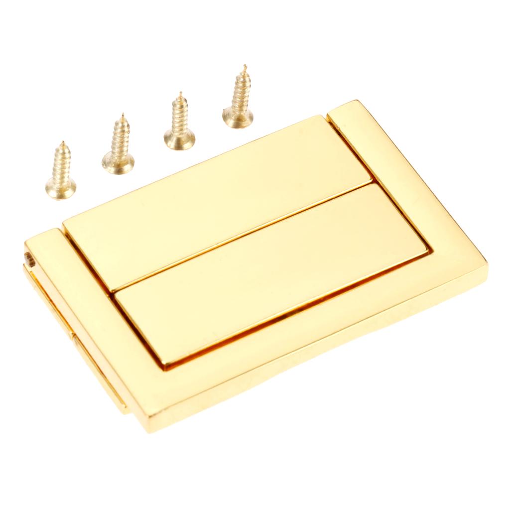 DRELD 2 Pièces Serrure Boîte Dorée/Argentée Loquet à Bascule Loquets pour Boîte à Bijoux Valise Boucle Clip Fermoir Quincaillerie de Meuble +Vis