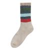 Women's Loose Cuff Striped Rainbow Socks - Korean Style, Internet Celebrity Inspired, Comfortable Spring/Autumn Fit, Retro Long Socks.
