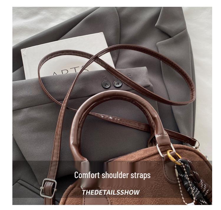 Women's Deerskin Suede Handbag - Vintage Bowling Crossbody Bag 2025 Trend