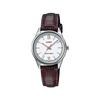 Standard LTP-V005L-7B3 Women's/Kids Watch, White/Brown Leather