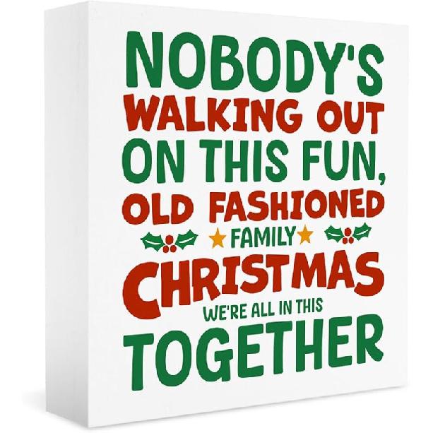 Christmas Vacation Funny Decorations - Xmas Holiday Sign, 5 X 5 Inches