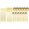 Tableware Set Gift Box Fabulous Cutlery Knife Fork Dessert Spoon Coffee Spoon 24PCS Gold Flatware Dinnerware Sets