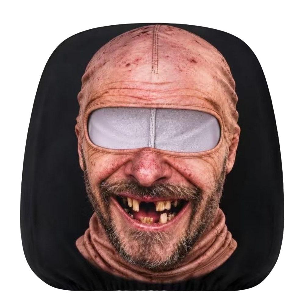 Funny Face Print Car Seat Cover Double Sided Car Pillowcase New Car Seat Headrest Universal