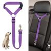Cinturón de seguridad de coche para mascotas dos en uno, correa de plomo, cinturón de seguridad de asiento trasero, arnés ajustable para collar para perros y gatitos, accesorios para mascotas