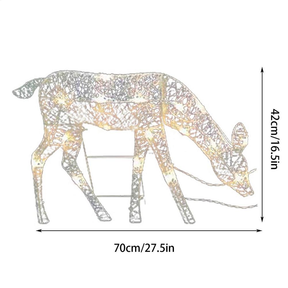 Christmas Outdoor Cute Deer Lighting ,Lighted Christmas Deer Sleigh Outdoor Yard Decoration Winter Decoration For Front Yard