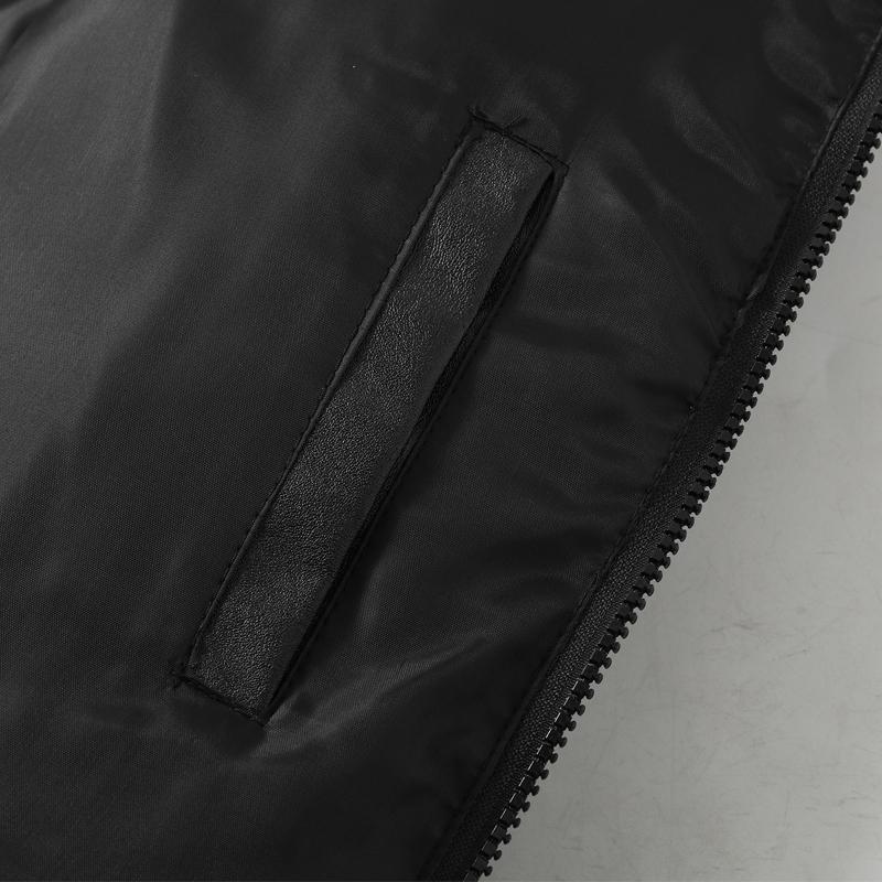 Fashion Winter Men's Sleeveless Jackets Plus Size Thick Waterproof Black Faux Leather Outerwears Man Warm Vest