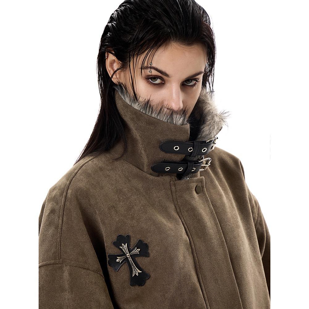 High Street Vintage Veste Femme Lâche Chaude Épaisse Streetwear Personnalisé Hip Hop Mode Parkas Douces