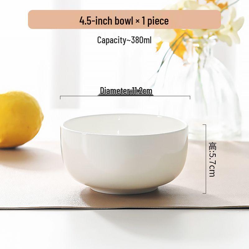 Large High-Temperature Resistant Bone China Soup Bowl - Pure White Ceramic with Underglaze Color for Hotels and Restaurants