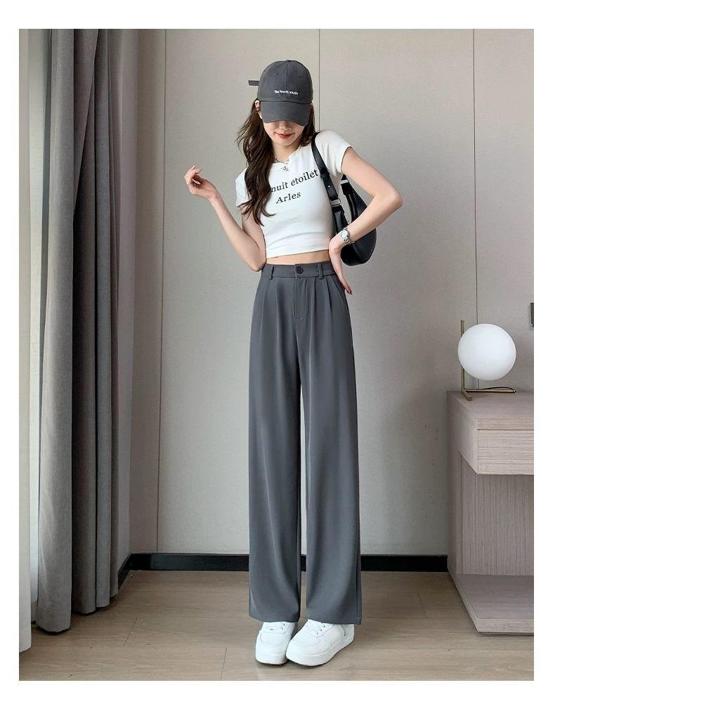 Women Suit Pants Lady Classic Fashion Trousers Female Comfortable Straight Leg Pants Mom Korean Casual Baggy Long Slacks