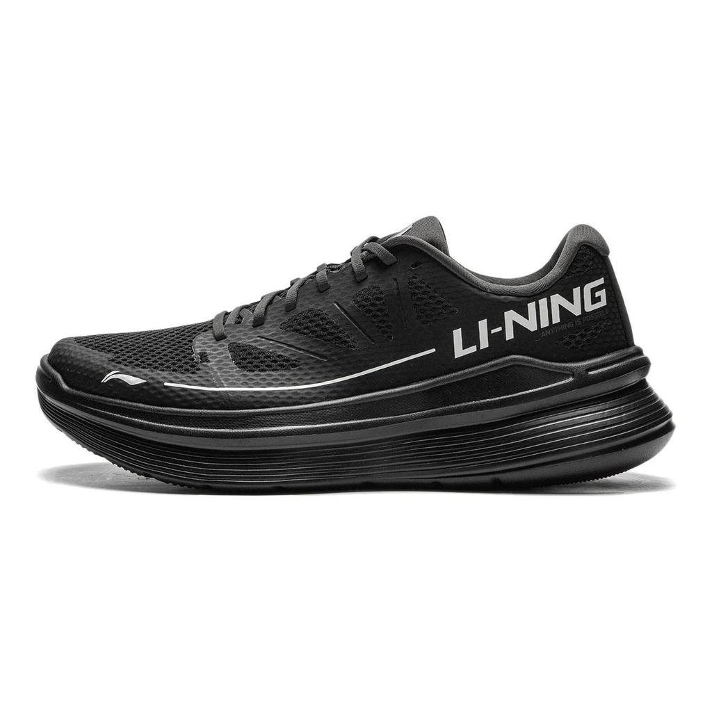 Li Ning Ling Yue Stoff Rutschfest Abriebfest Niedrig geschnitten Laufschuhe Herren Schwarz ARSU097-6