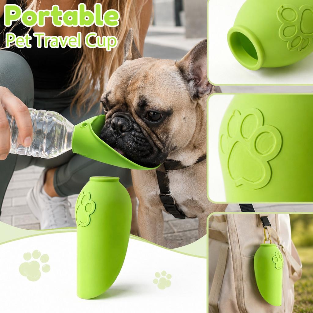 Portable Pet Water Bottle Silicone Dog Cat Drinking Dispenser Outdoor Travel Leak Proof Pet Water Container