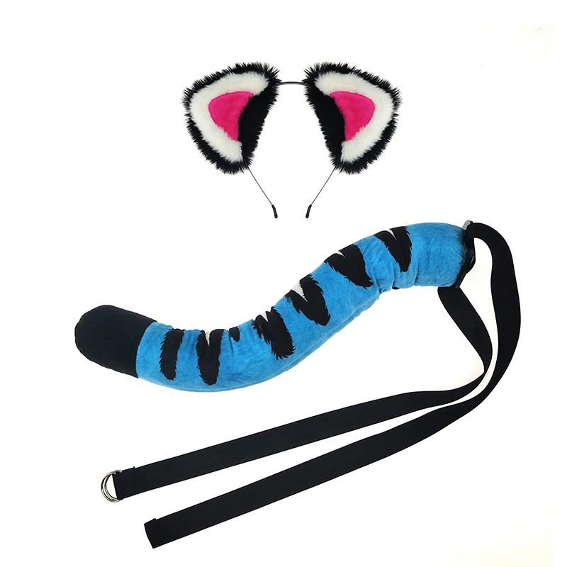 Furry Tiger Ears Headband Tail Set Cosplay Kpop Fan Festival Party Animal Costume Accessory
