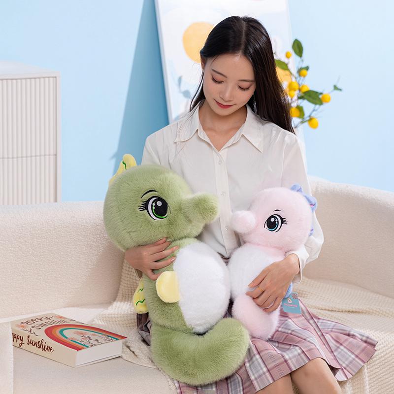304055cm Cartoon Seepferdchen Stofftier Kissen Paar Grün Rosa Seepferdchen Stofftier Heimdekoration Geschenk Für Kinder