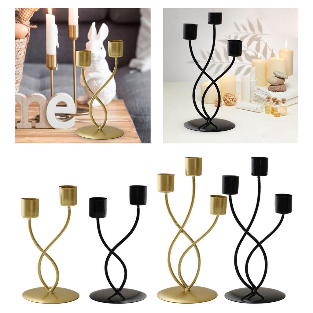 Metal Candle Holder Elegant Vintage Candlestick Holder Table Centerpiece for Mantel Living Room Anniversary Festival Banquet