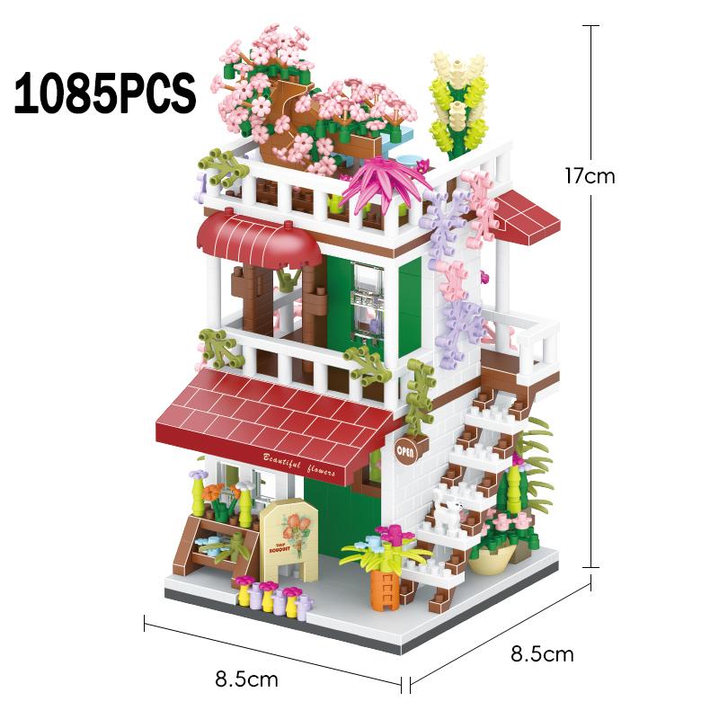 City Street View Series Micro Building Blocks Coffee Shop Particle Block Toys Diy Assembly Games Home Decoration Children Gift