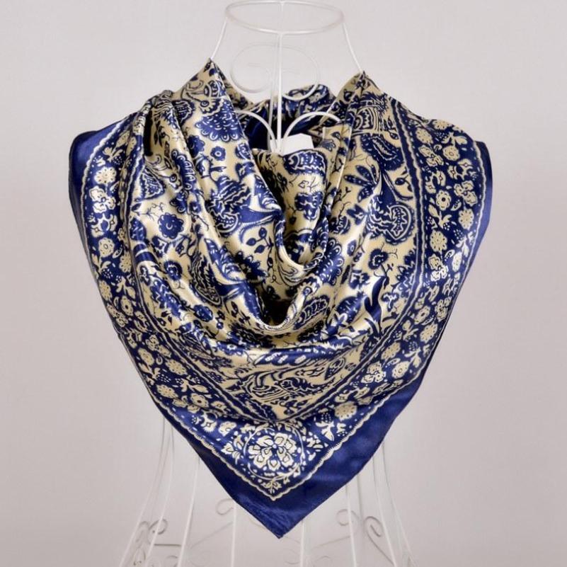 Black Gold Silk Scarves Bufandas Female Scarfs Shawl Fashion Elegant Satin Square Scarves Fall Winter Brand Silk Scarf Hijab