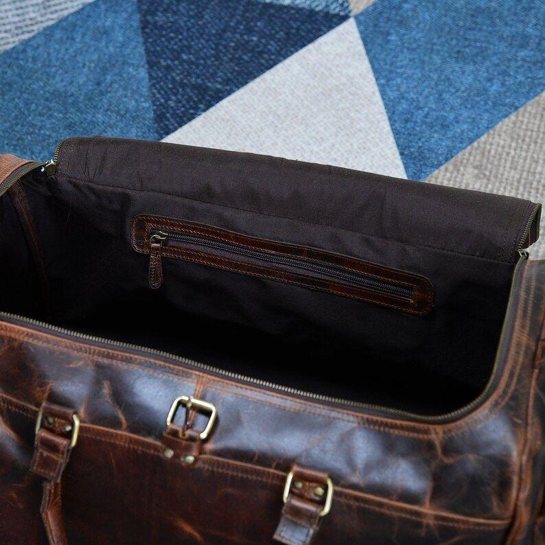 Leather Duffle Bag/Valentines Gifts For Him/Leather Weekender Bag For Men/Carry On Leather Holdall/Overnight Travel Bag For Men