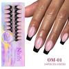 150Pcs Black French Tip Gel Nail Tips Short Coffin Shape Press on Nails Short for Women False Nails 15 Sizes