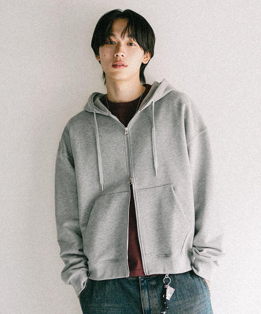 Jemut [2Pack] Day Cut Crop Oversized Zip-Up Hoodie Kjhd2650 (B Type)
