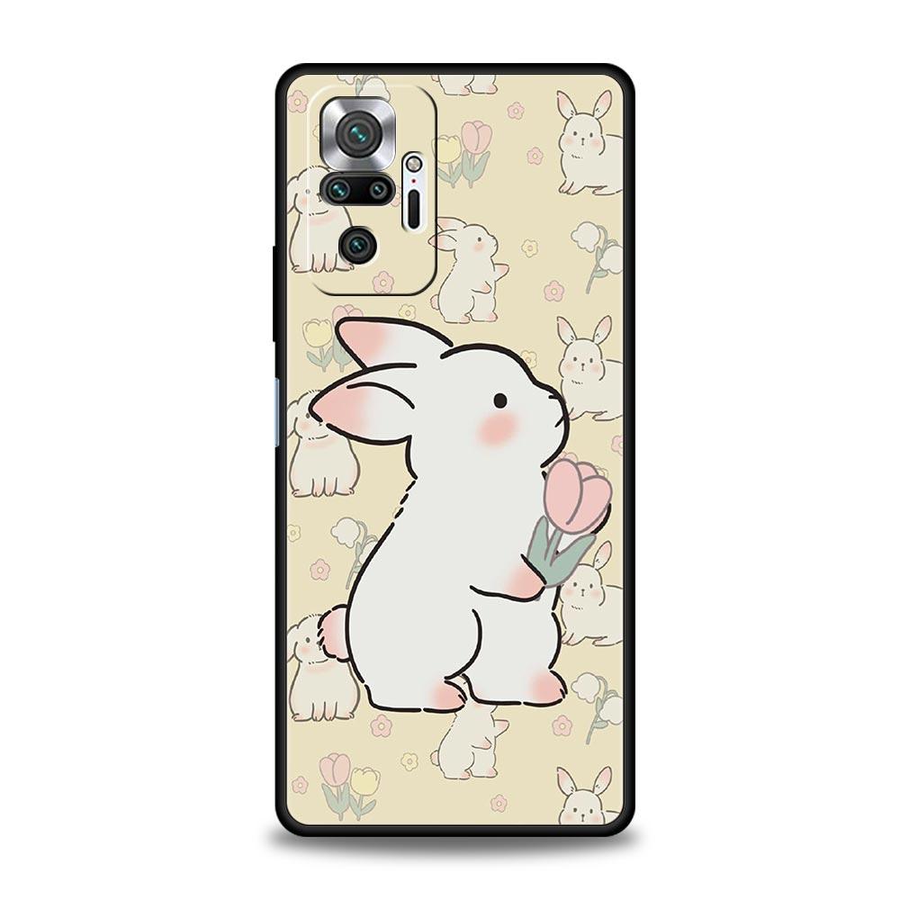 Phone Case For Xiaomi Redmi Note 14 13 12 5G 11 10 Pro Plus 4G 9S 9 14C 13C 12C 10C 9C 9A Soft TPU Cover Cute Colorful Rabbit