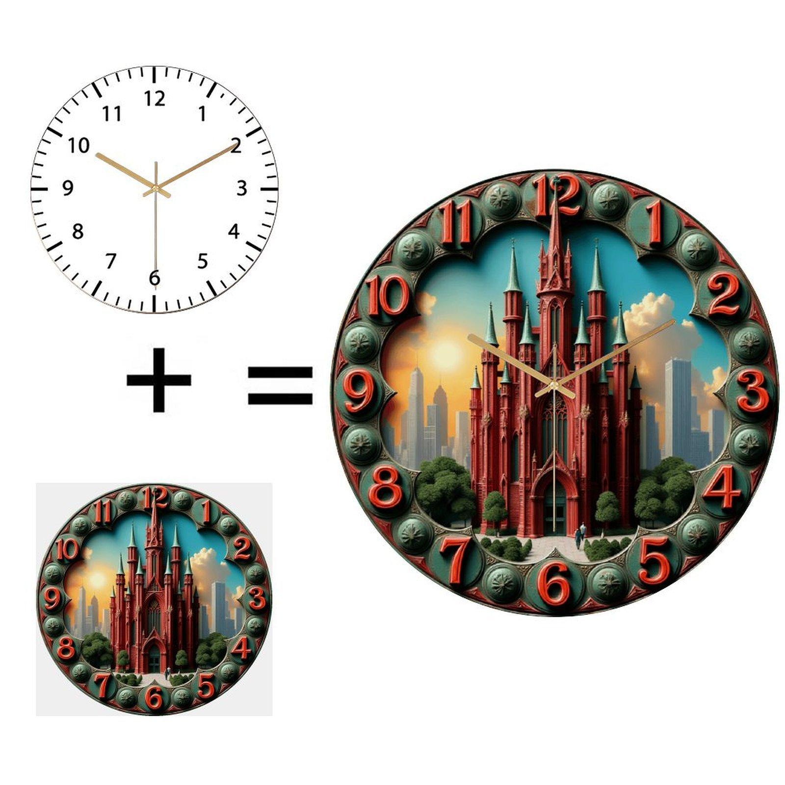 30x30cm Round Glass Wall Clock that is Always in Style and in Demand (White,12 in(30.48cm))