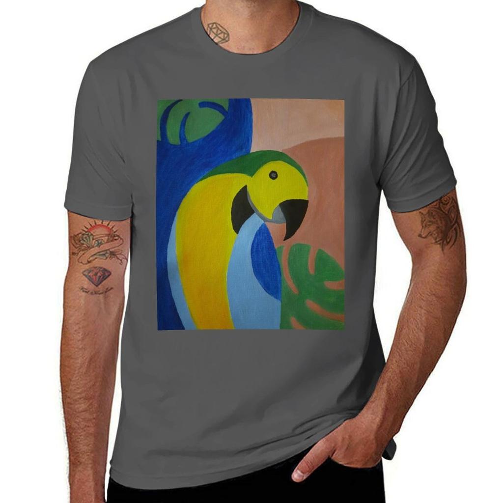 Greeny Macaw Parrot Tshirt Anime T Shirts For Unisex T Shirt Unisex Plain Tshirt