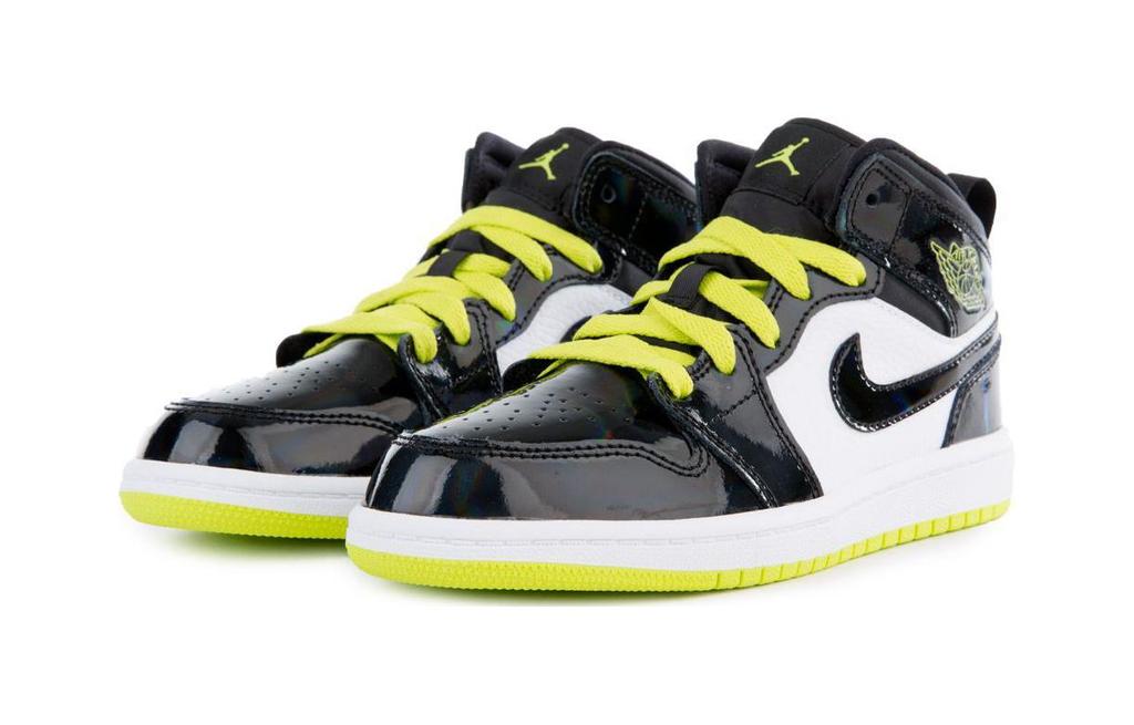 Jordan 1 Mid Black Cyber Mystic Green (PS)