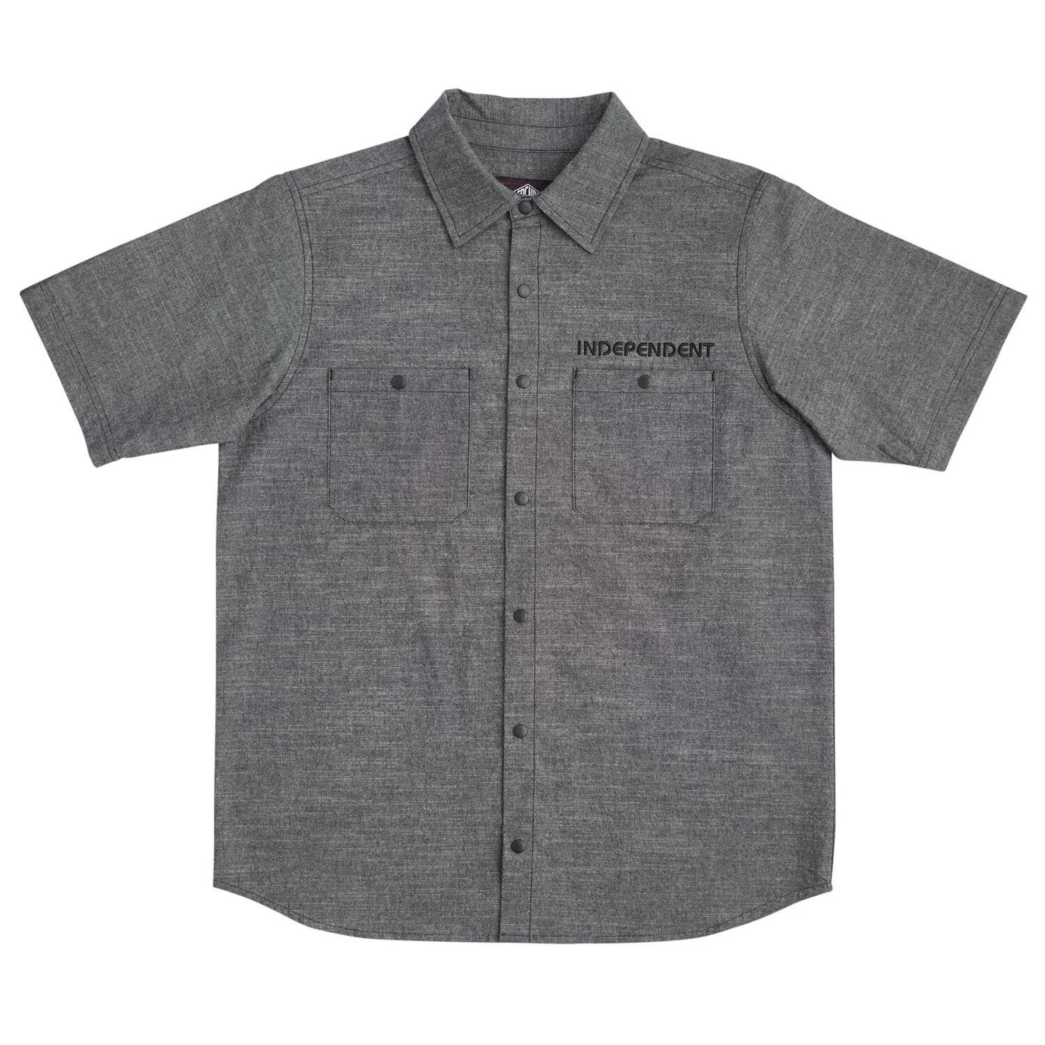 Independent Trucks Skateboard Shirt Groundwork Work Top Black Chambray 3XL