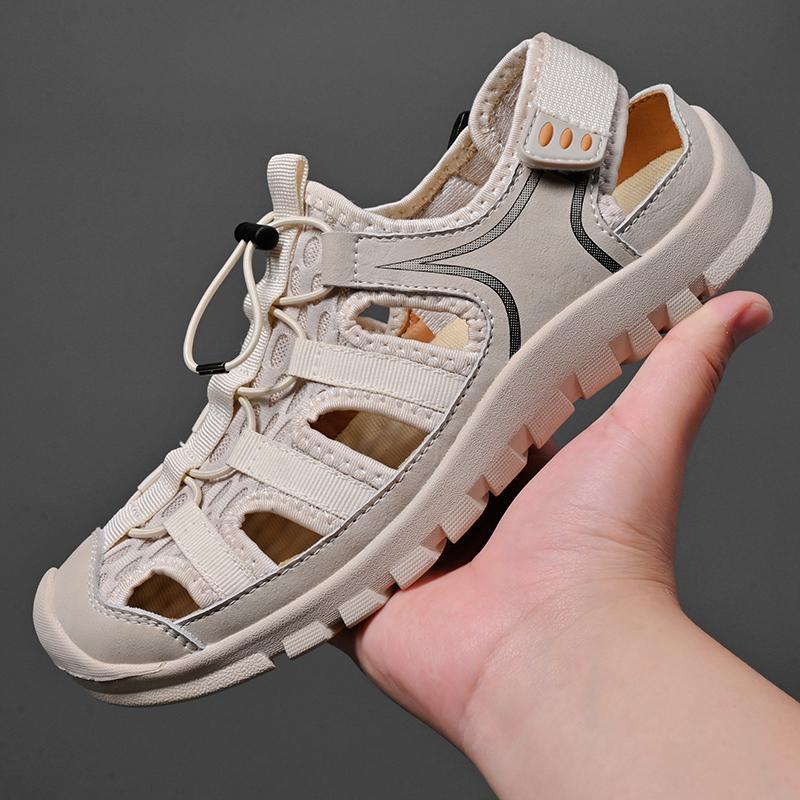 Fashion Leisure Walk Mens Casual Summer Shoes Outdoor Breathable Beach Shoes Fashion Sport Sandals All-match Hollow Out Flats Sneakers