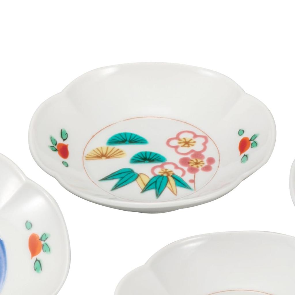 Kutani Ware "Iwataya" 3.5-inch Plates Set, Lucky Charm, K8-52
