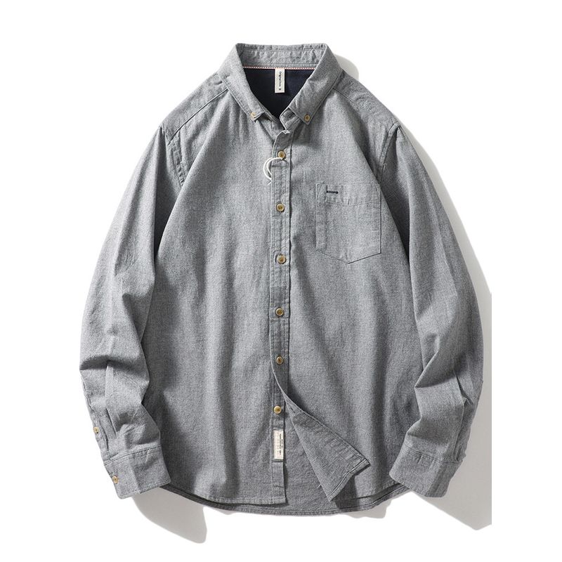 Japanese Brushed Casual Spring and Autumn Export Long Sleeve Shirt