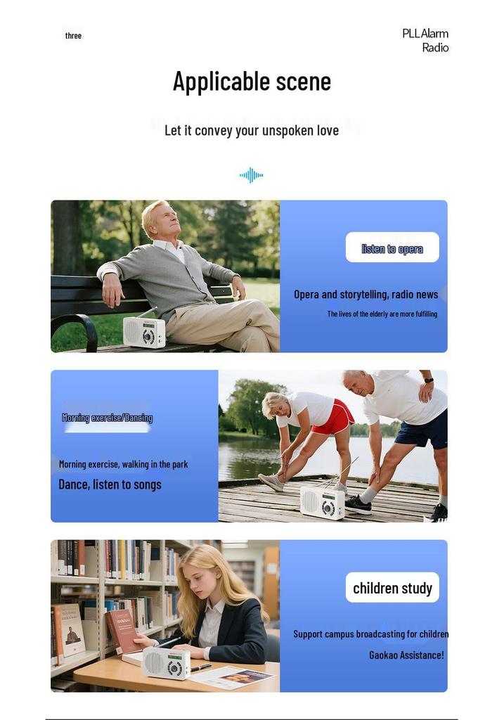 2025 High-Quality Cross-Border Portable All-Band Radio for Home & Elderly
