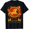 2026 Summer Mens and Womens New Years Letter Horse Printed Round Neck Tshirt Casual 100 Cotton Soft Breathable Short Sleeve