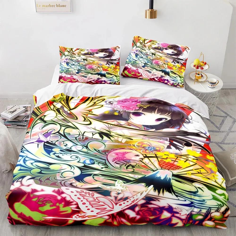 Comforter Anime Kawaii Sexy Girl Bedding Set Boys Girls Twin Queen Size Bed Kids Adult Fashion Home Textileextile