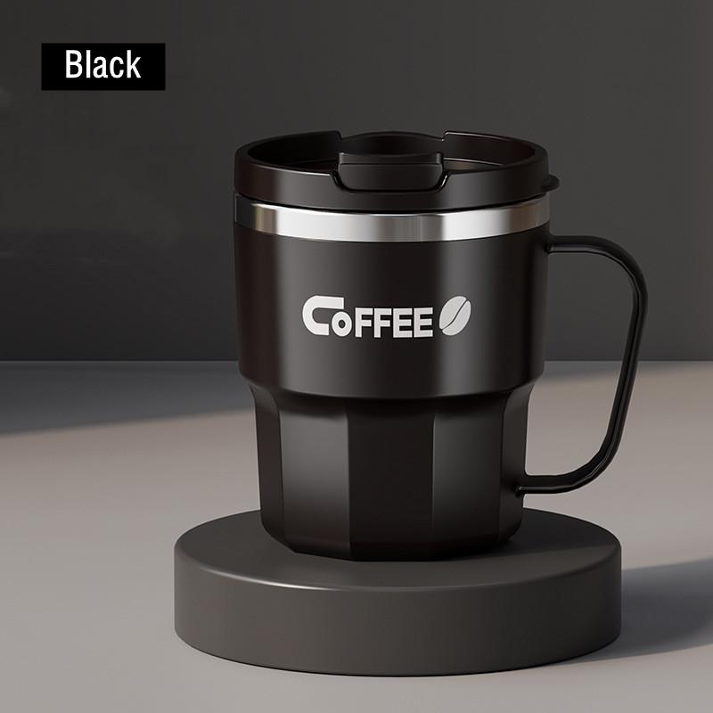 400ml Fashion Stainless Steel Coffee Mug With Cover Creative Office Home Milk Tea Breakfast Handle Cup