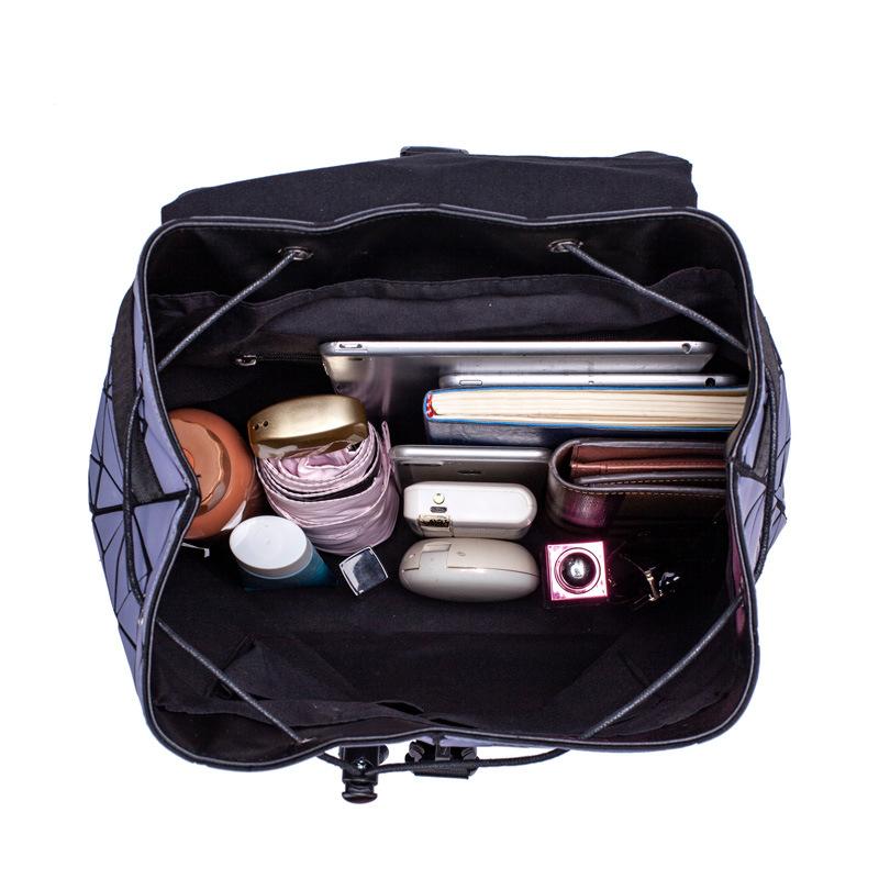 Nový geometrický batoh Dámský kosočtvercový batoh Luminiscenční školní taška Dámská taška Studentská školní taška