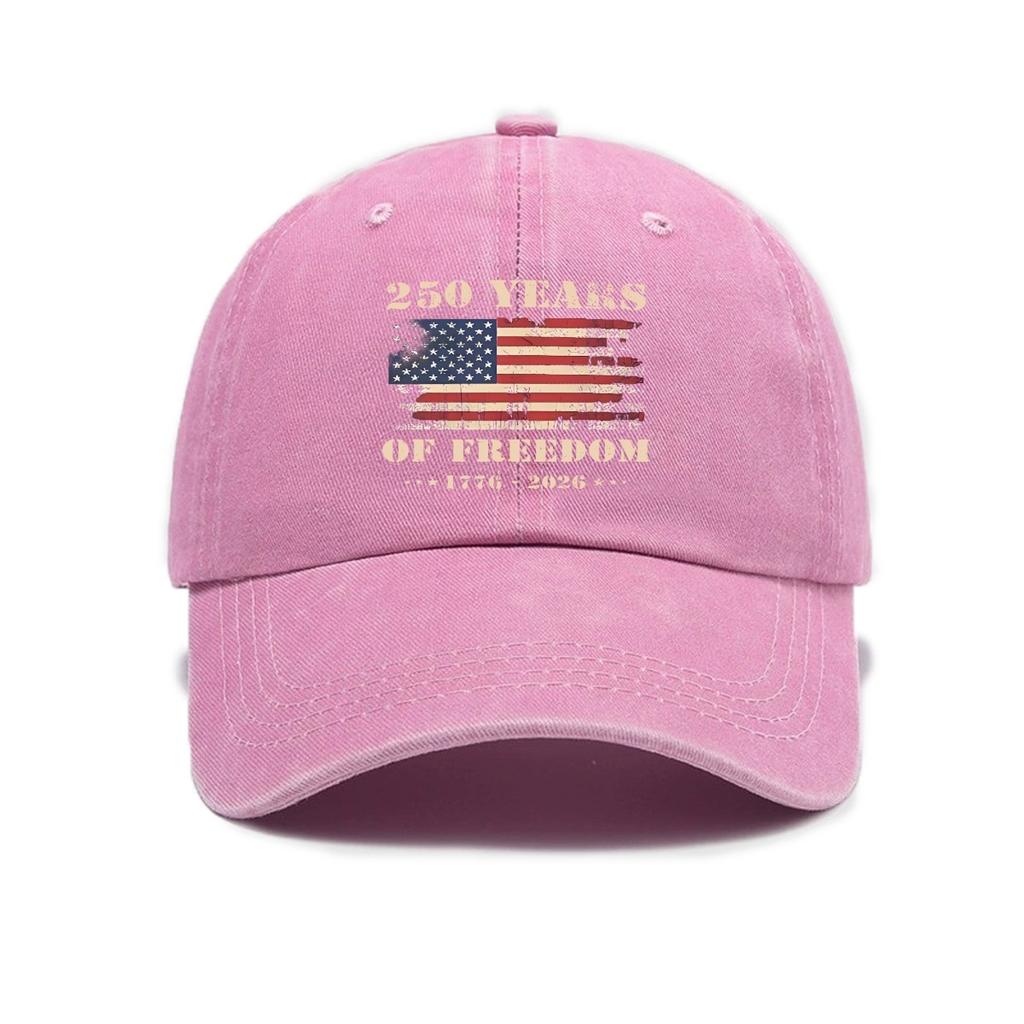 1pc US 250th Anniversary Cap Washed Print Cap,Unisex Adjustable Retro Patriotic Cap US 250th Anniversary Tribute Trucker Hat
