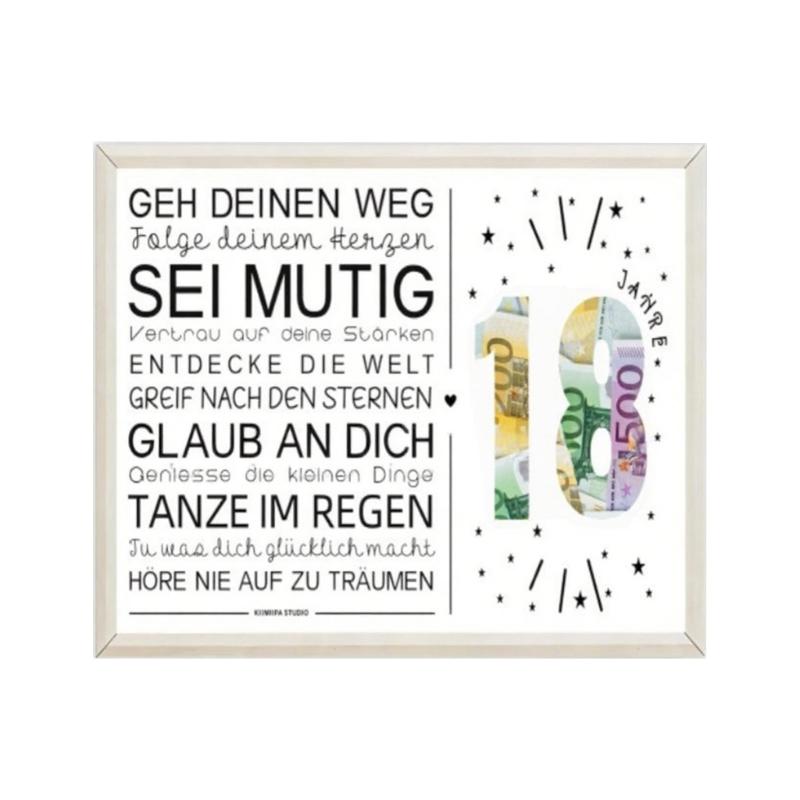 Support d'affichage photo élégant pour la célébration du 18e anniversaire Garçons Filles Cadre photo Boîte porte-argent Décoration de maison