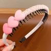 Baby Headband Anti-Slip Toothed Comb Soft 3D Heart Flower Decoration Hair