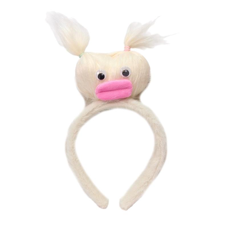 

Мультяшные повязки на голову для девочек, забавные клоунские головные уборы, широкие резинки для волос, аксессуары, весенние резинки для волос, для вечеринки по случаю дня рождения бежевый