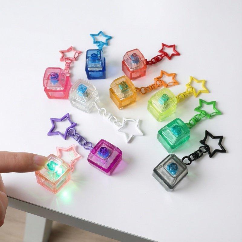 

Decompression Keychain Mechanical Keyboard Button Fingertip Key Pentagram Pendant Stress Relief Sensory Toy Edc Gift For Kids (As shown-31980)-