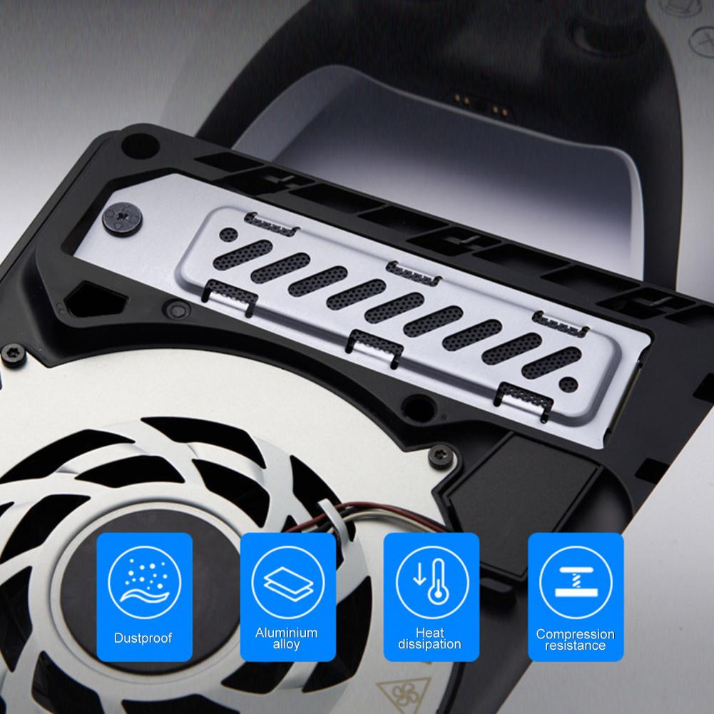 Metall-Staubschutz Ps5 Slim M.2 SSD-Kühlkörper Erweiterungssteckplatz Staubschutz mit atmungsaktivem Loch Aluminiumlegierung 2280 SSD-Kühler Wärme