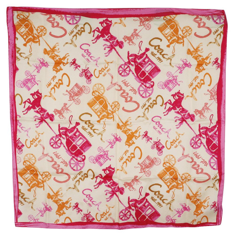 

COACH Hose & carriage scarf Carriage Pattern pink/beige silk hose Women Used